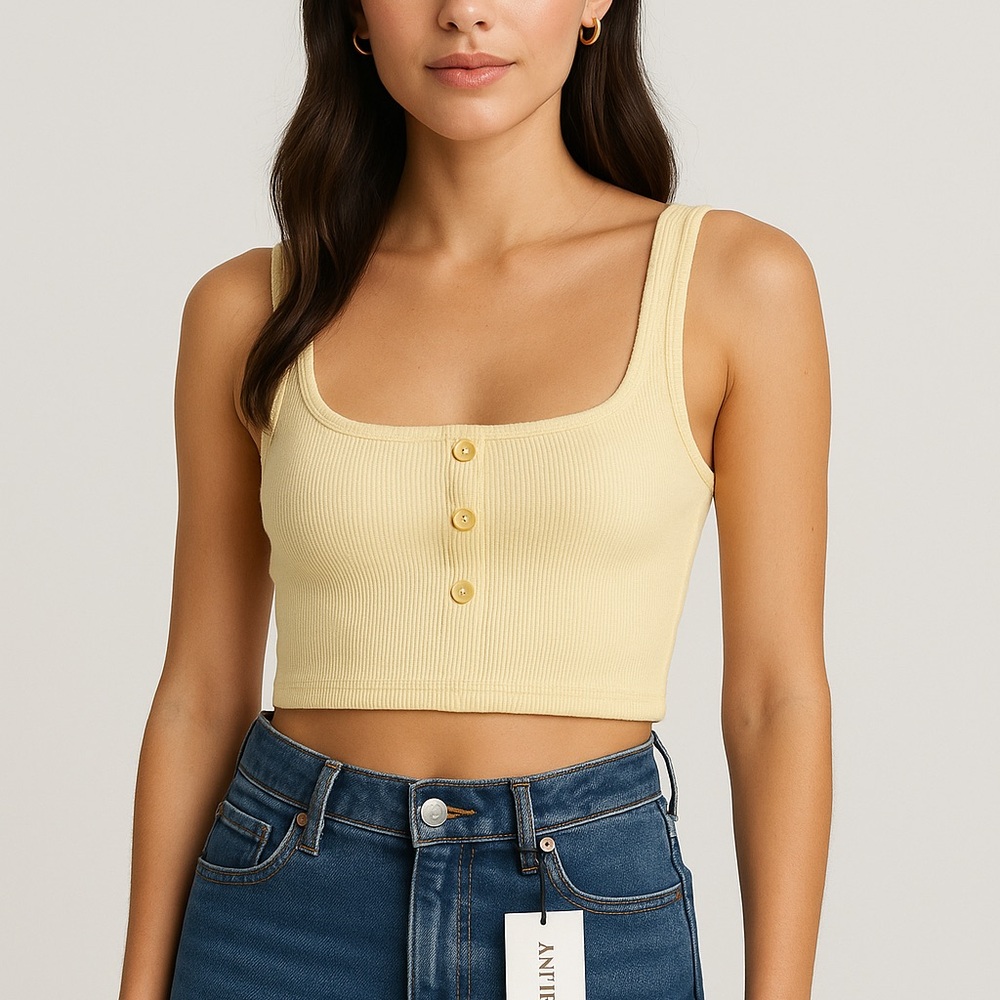 WeWoreWhat Yellow Ribbed Cotton Bralette NWT xxs